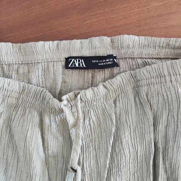 Zara Tan Brown High Waisted Pleated Pants - Picture 3 of 3